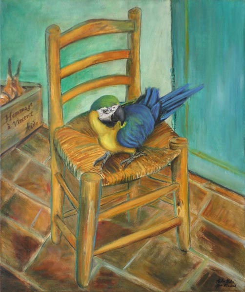 Vincentin papukaija  <br>	Öljy kankaalle, 2006 	50cm x 60cm