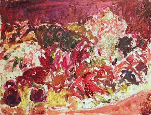 Viileä syysasetelma  <br>öljy levylle, 2004 48 x 36