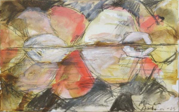 Lämmin heijastus  <br>sekatekniikka paperille, 2005