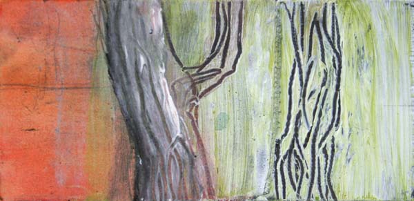 sarjasta Runko  <br>sekatekniikka puulle, 2005