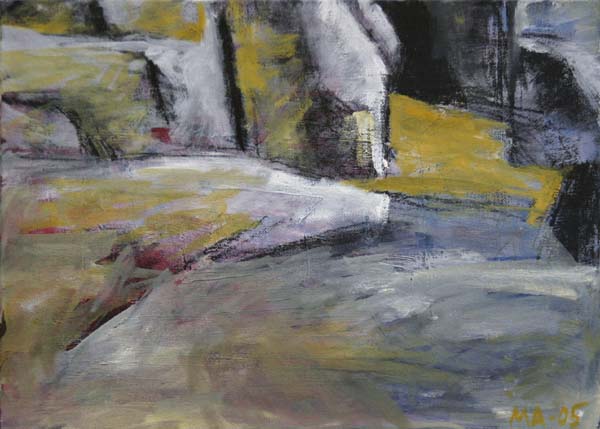 Ryppyjä ja uurteita II  <br>kuivapastelli ja öljy levylle, 2005