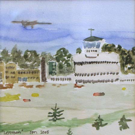 Lentoon  <br>akvarelli, 2005
