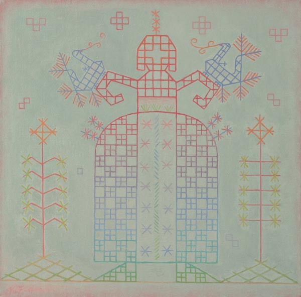 Kukkulinnut  <br>öljy, 40x40 cm 