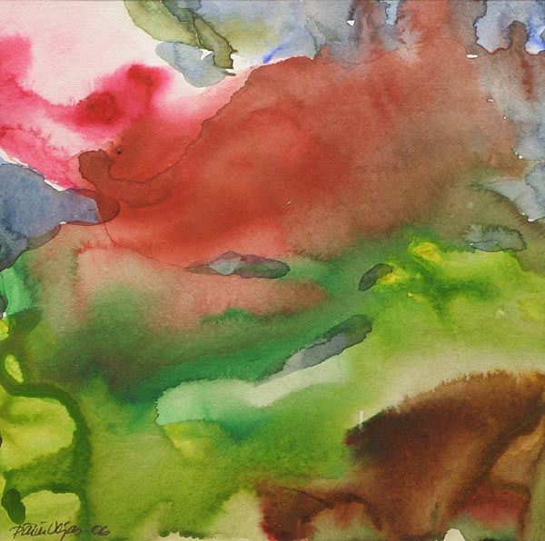 Kiinanruusut  <br>akvarelli 2006	,	37 x 37 cm