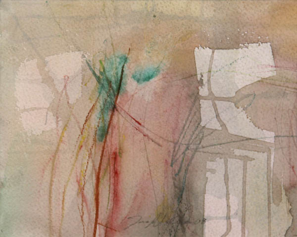 Havahtuminen  <br>akvarelli 2008