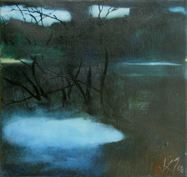 Kylmyys laskeutuu  <br>öljyvärimaalaus kankaalle 2008