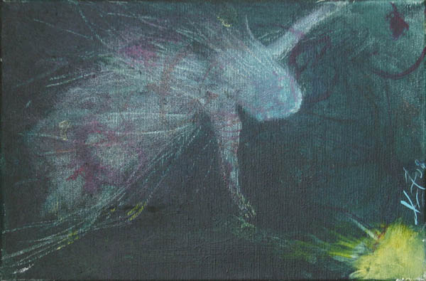 Unessa minä lensin  <br>öljyvärimaalaus kankaalle 2008