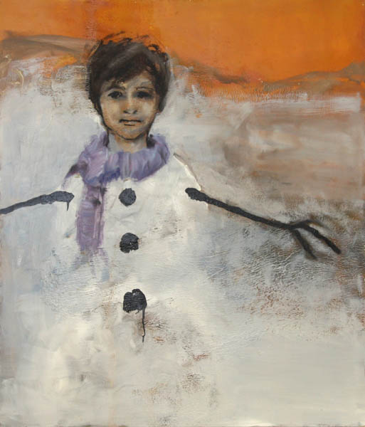 Lumiukko  <br>öljy 2008, 	97x86 cm