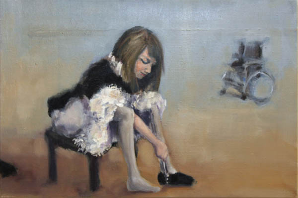 Tanssikengät  <br>öljy 2009,  	55x82 cm