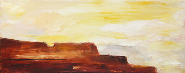 Aamu koittaa Roomassa  <br>öljy 2009, 	50 x 20 cm