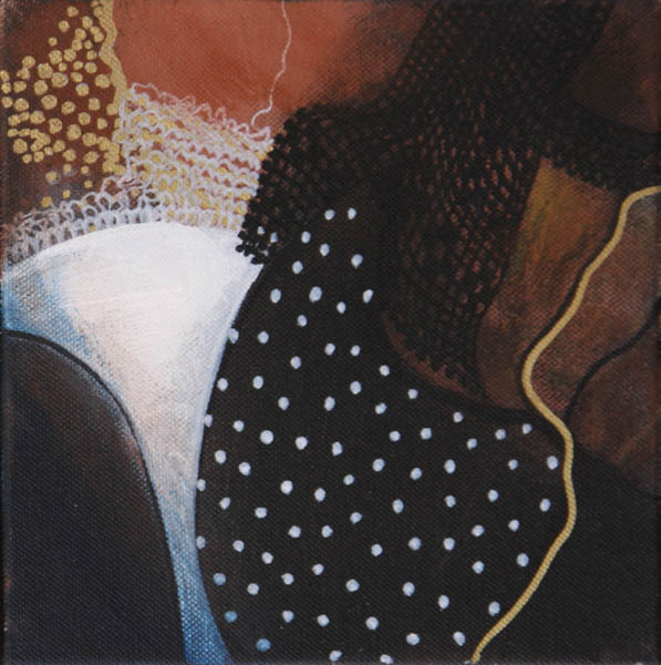 Minnie-kuosi  <br>sekatekniikka 2009  20 x 20 cm