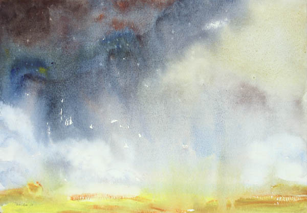 Iso pilvi tuo sateen  <br>akvarelli 2008