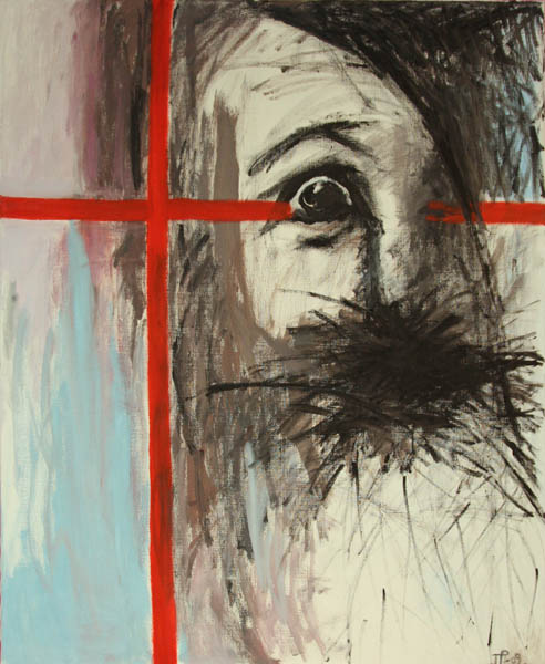 Hedelmätön keskustelu  <br>öljy kankaalle, 2009, 100 x 81