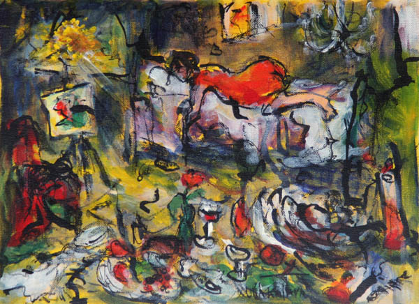 Boheemielämää  <br>akryyli ja tussi	2009