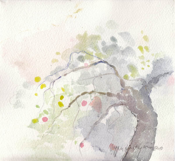 Yksintanssija  <br>akvarelli		2010