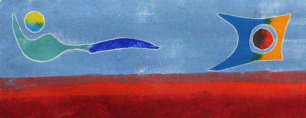 Kuun synty  <br>monotypia 2010