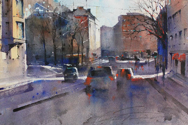 Valonsäteitä   <br>akvarelli 2012