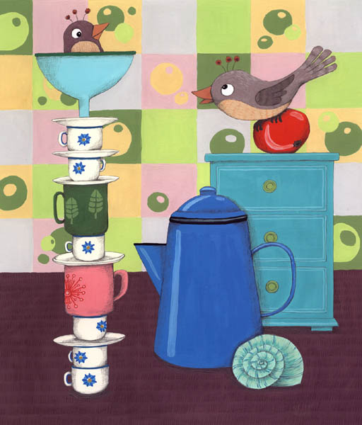 Still life with birds  <br>guassi 2012