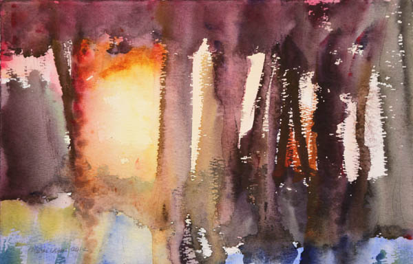 Ne kesäyöt II<br>  akvarelli 2012