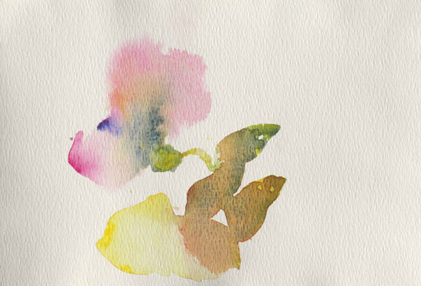 Avautumassa<br>  akvarelli 2013