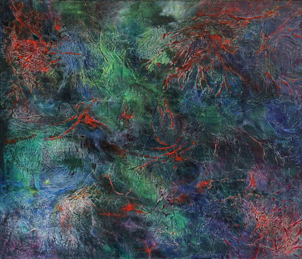 Alkuräjähdys<br>  akryyli, mulperipaperi